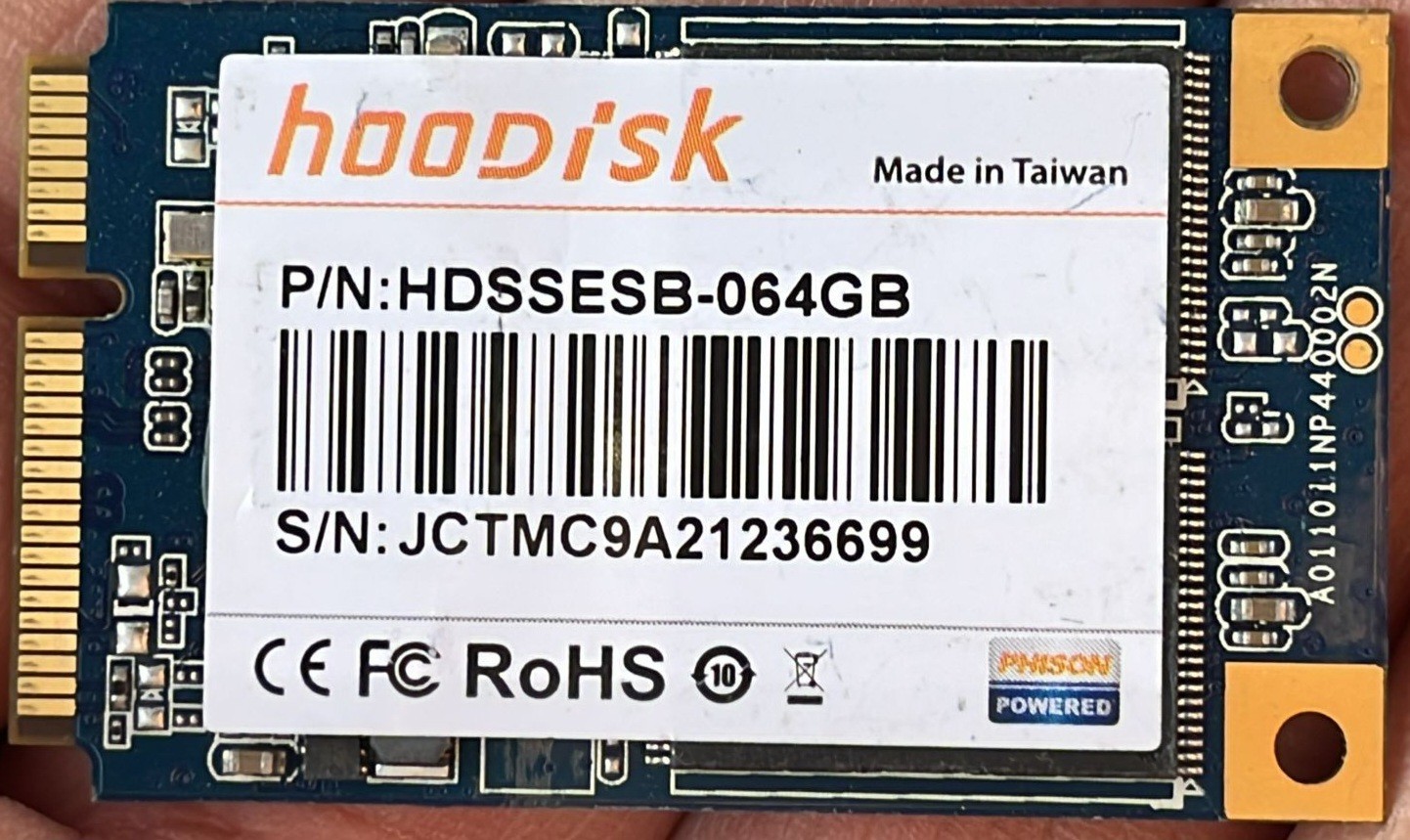 10pcs Hoodisk  mSATA SSD 64GB SATA III MLC Phison Powered Industrial Grade