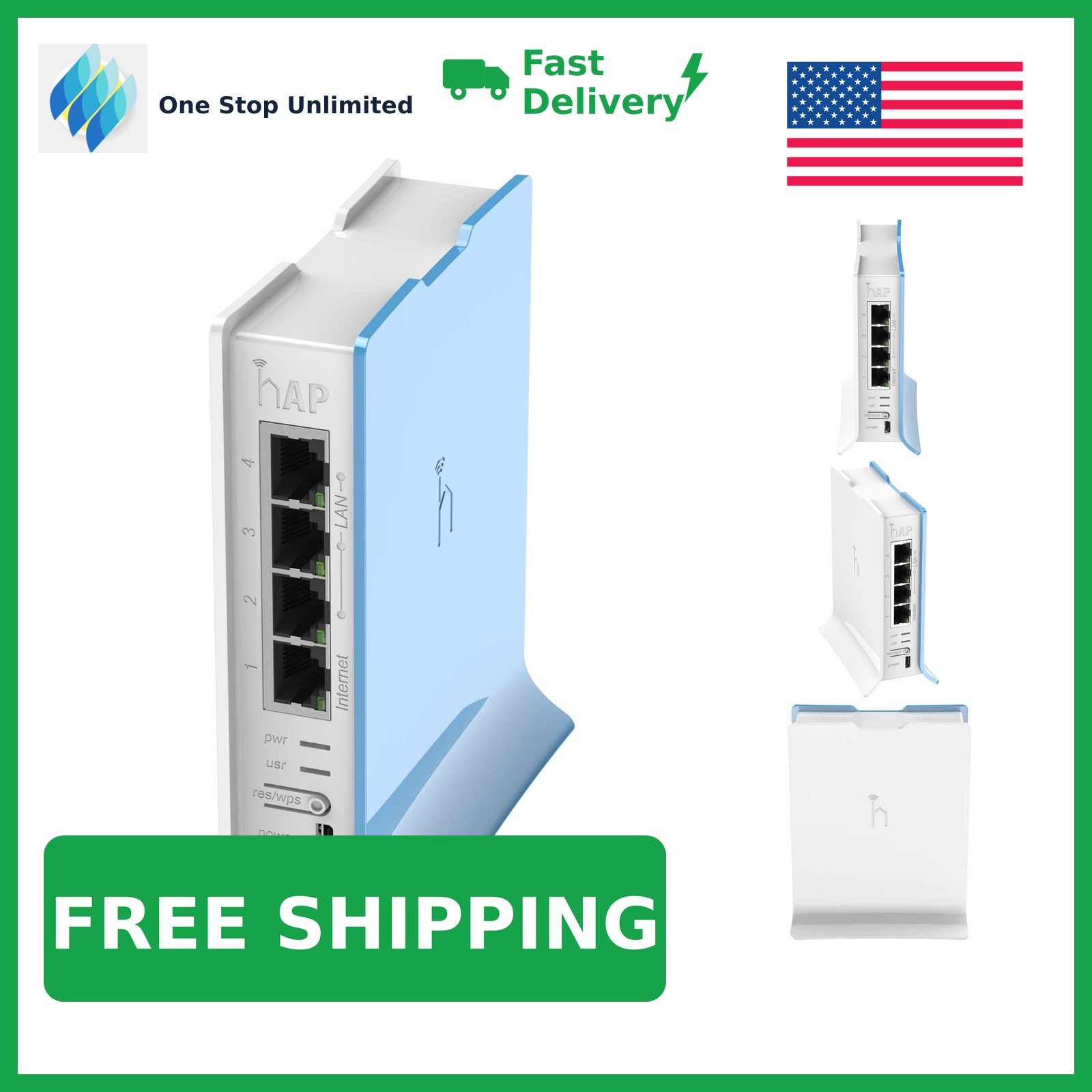MikroTik hAP lite TC Home Access Point 2.4 GHz 4 Ethernet Ports Tower