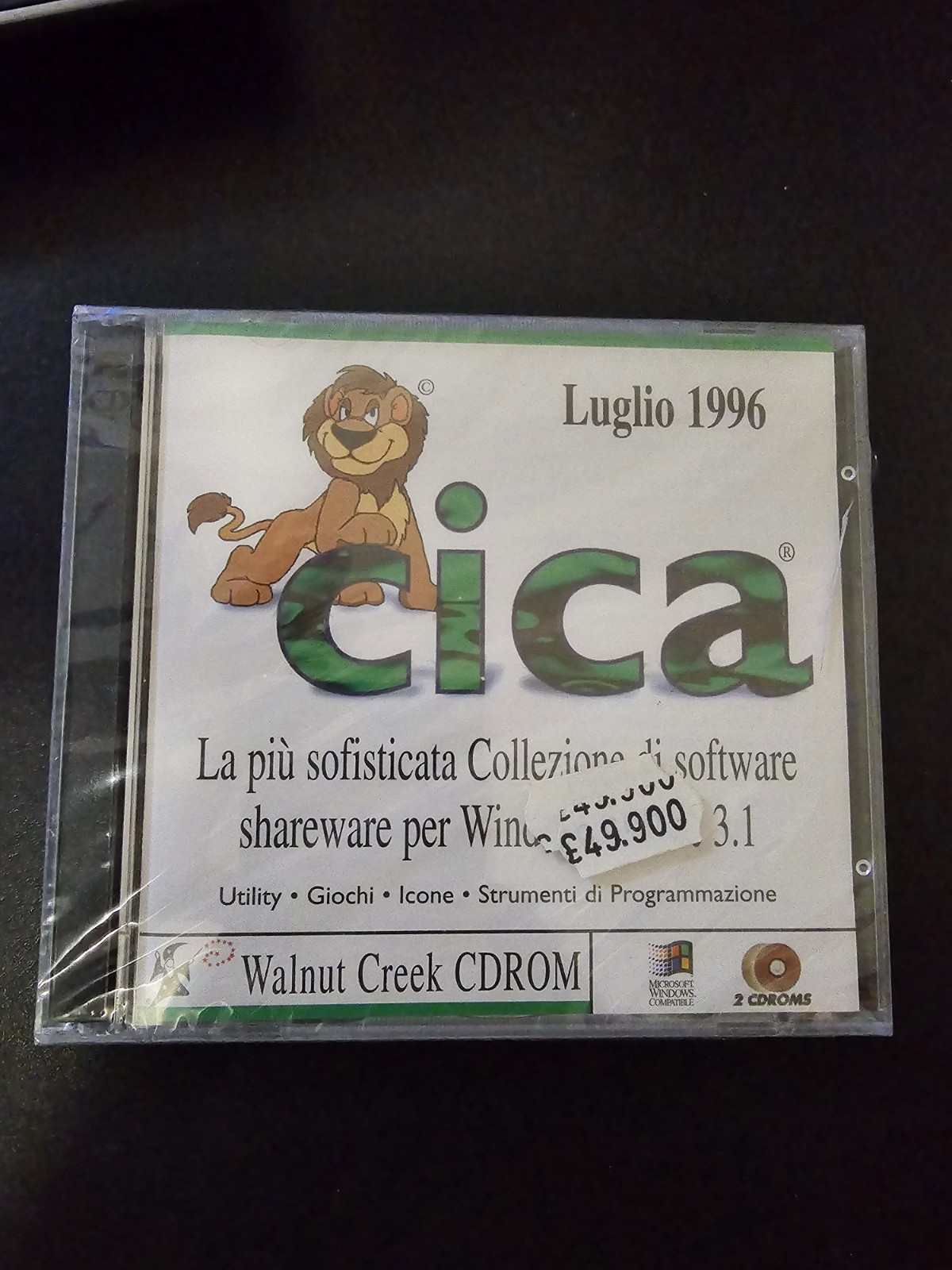 Cica July 1996 Shareware Windows 95 & 3.1 Walnut Creek 2 CD Rom SEALED Rare