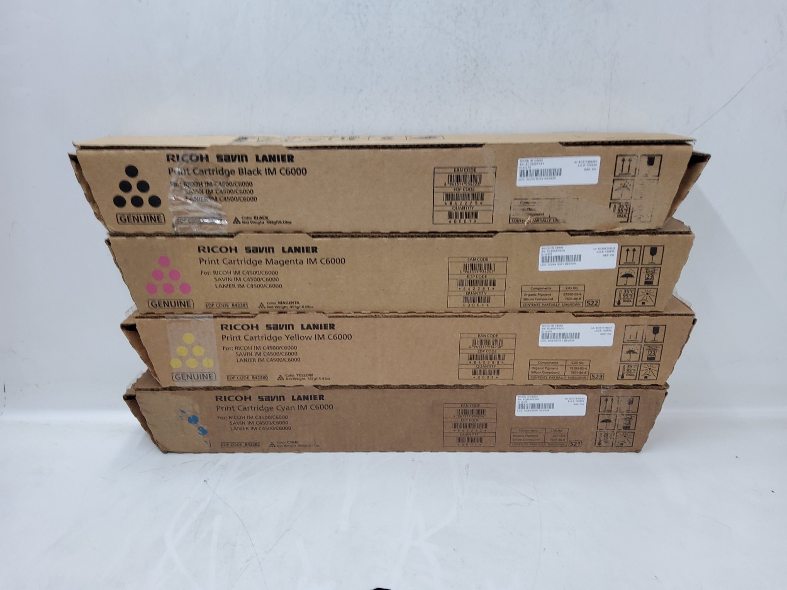 Ricoh Genuine IM C6000 Toner Set Original 842279 842280 842281 842282 C4500