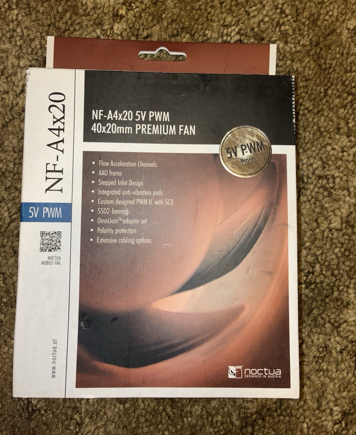 Noctua NF-A4x20 5V PWM 40x20mm 4-Pin SSO2 5000RPM 5.5m³/h Brown Brand New