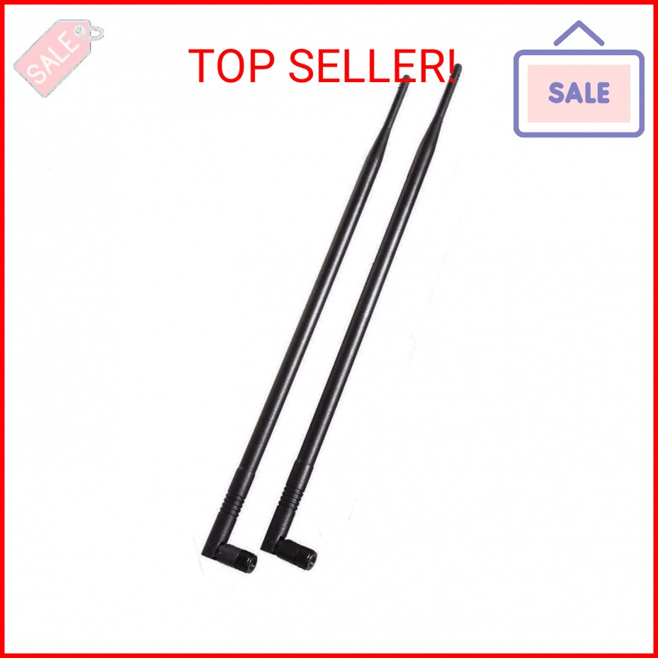 1.3ft 2x 10dBi WiFi Bluetooth Antenna 2.4GHz/5GHz/5.8GHz Tri-Band Omni Direction