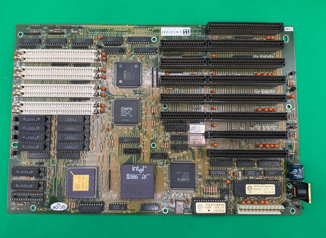 Vintage Intel 386 DX-33 ISA Motherboard PCB MB-1333C-40C-0M TC