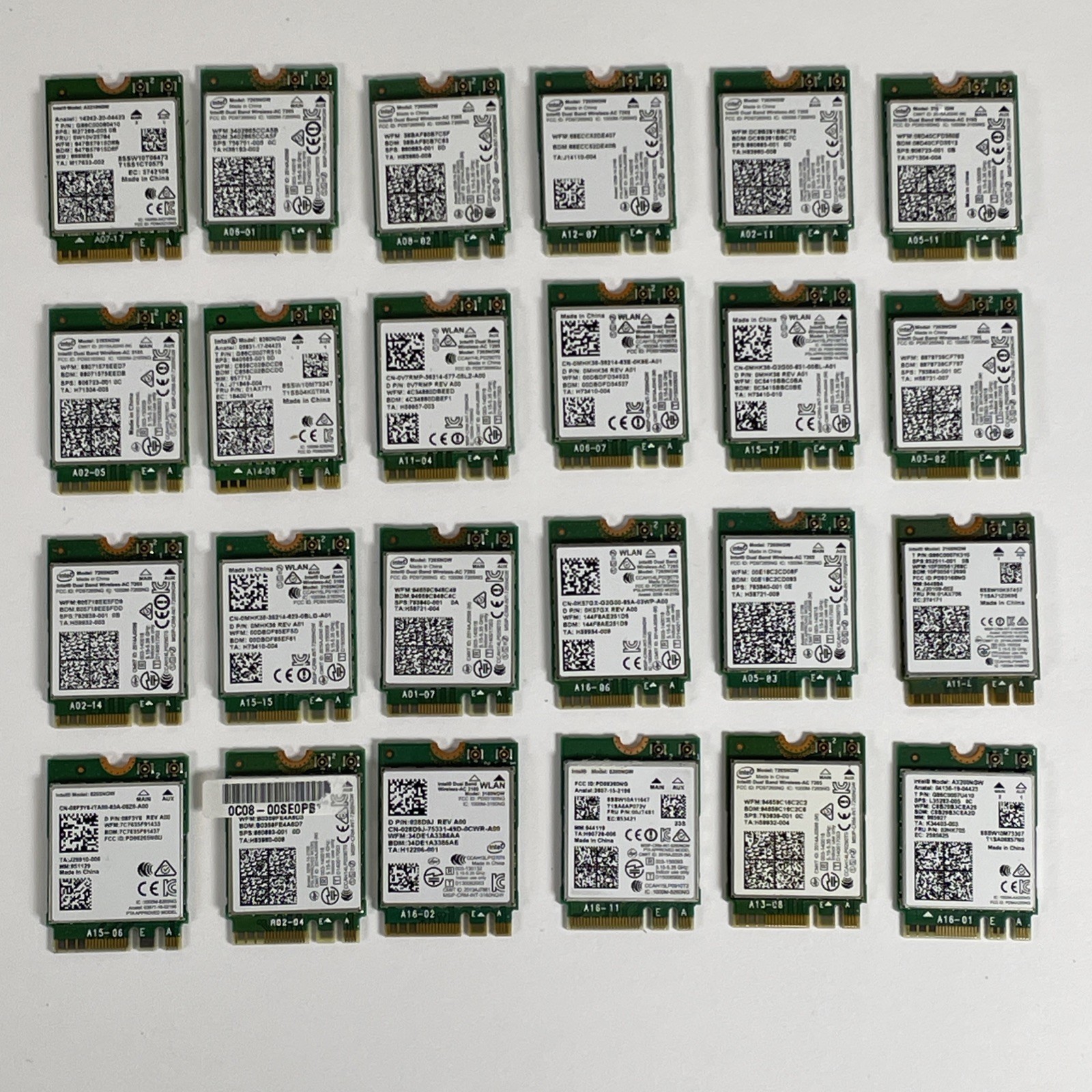 Lot of 24 Intel M.2 2230 WiFi WLAN Card's Key A+E – Various Models | x 24