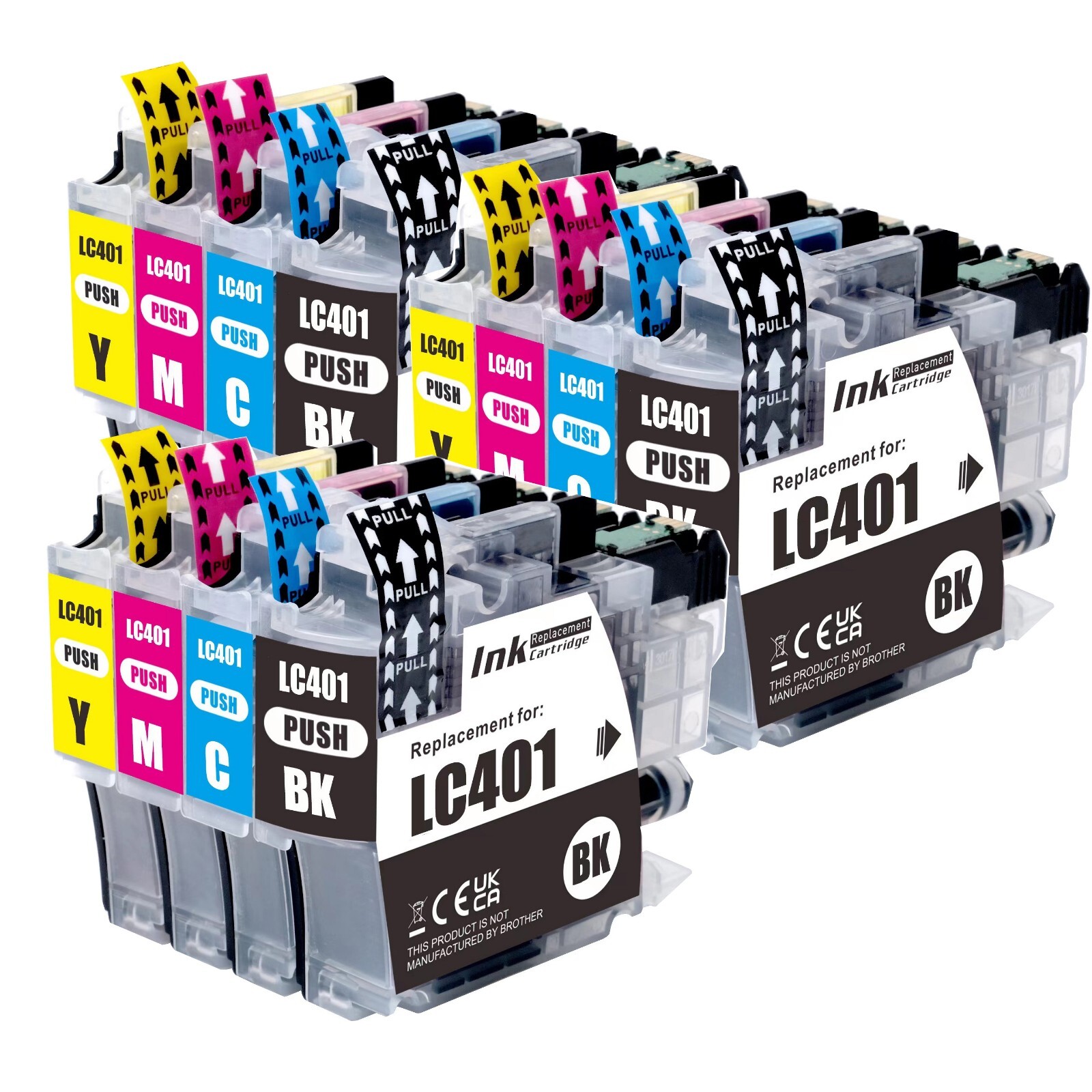 12 PK Premium Ink fits Brother Series LC401 MFC-J1010DW MFC-J1012DW MFC-J1170DW
