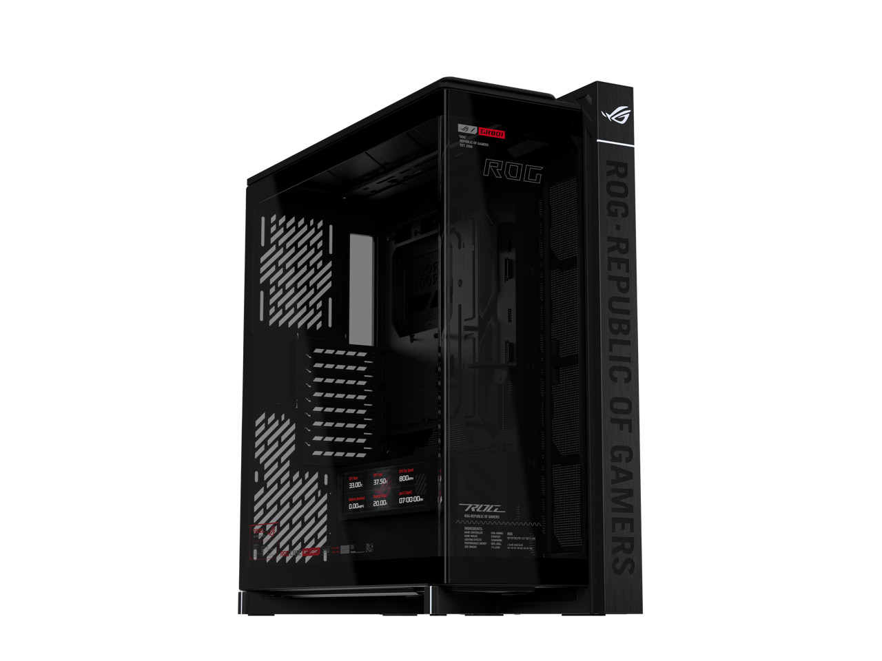ASUS ROG Cronox Full Tower Gaming PC Case Curved Tempered-Glass Side Panel, Supp