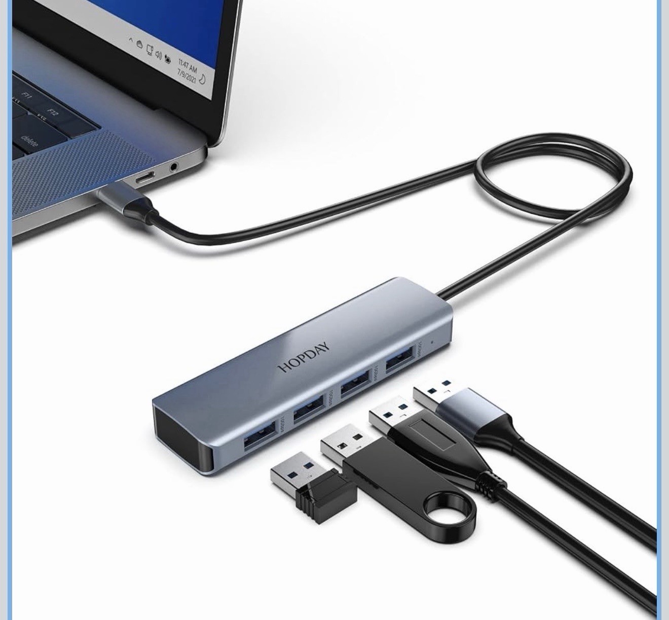 USB C Hub, HOPDAY 4-Port 3.2 C Splitter Multiport Adapter HB045A 