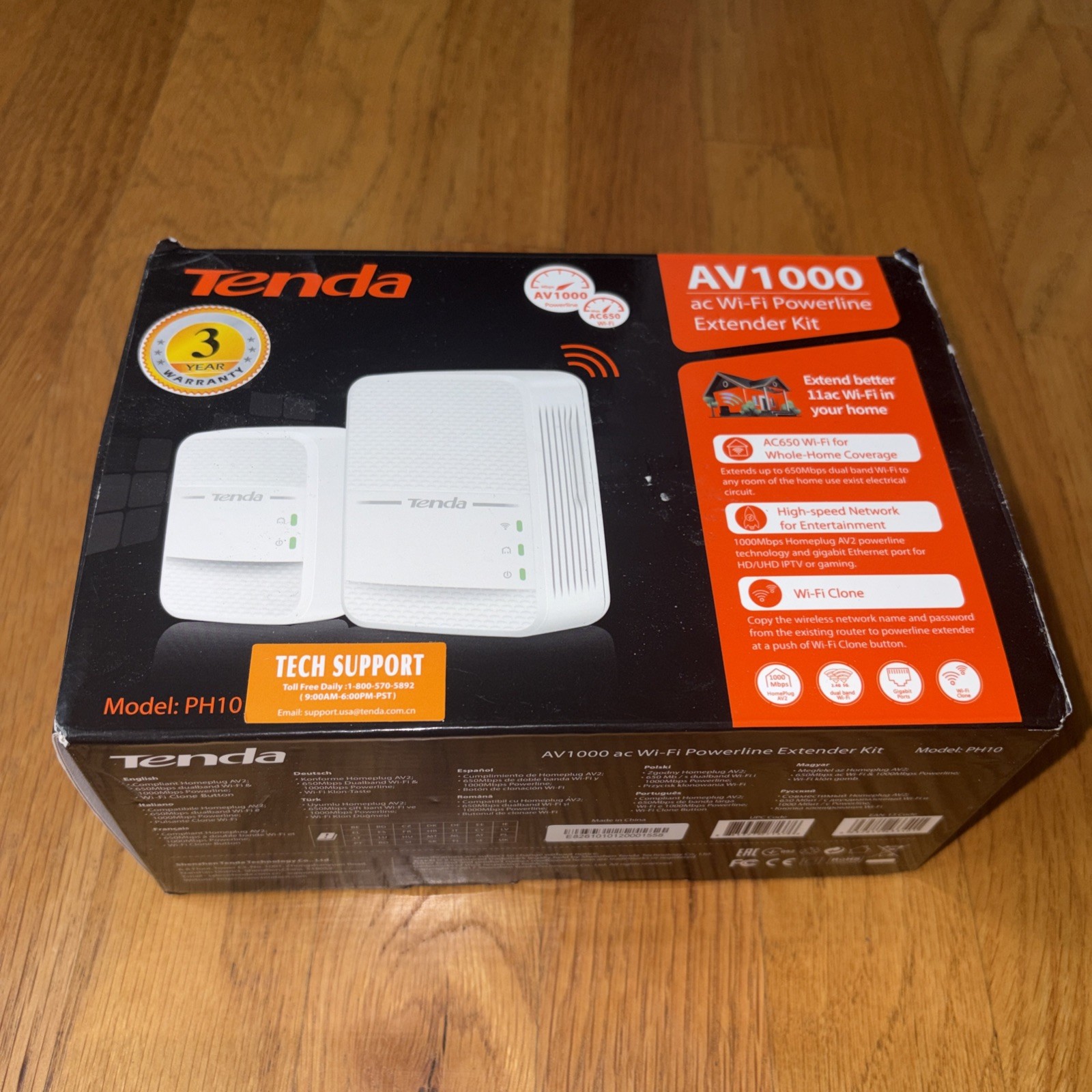 Tenda PH10 AV1000 AC Wi-Fi Powerline Extender Kit Dual Band Gigabit Plug&Play