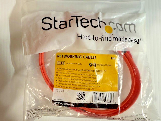 StarTech 1m Multimode 62.5/125 Duplex Fiber Patch Cable - LC-ST, # FIBLCST1