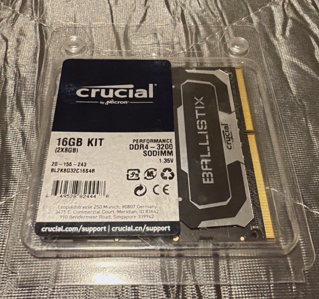Crucial Ballistix 16GB (2x8GB) RAM DDR4 3200MHz BL2K8G32C16S4B SODIMM