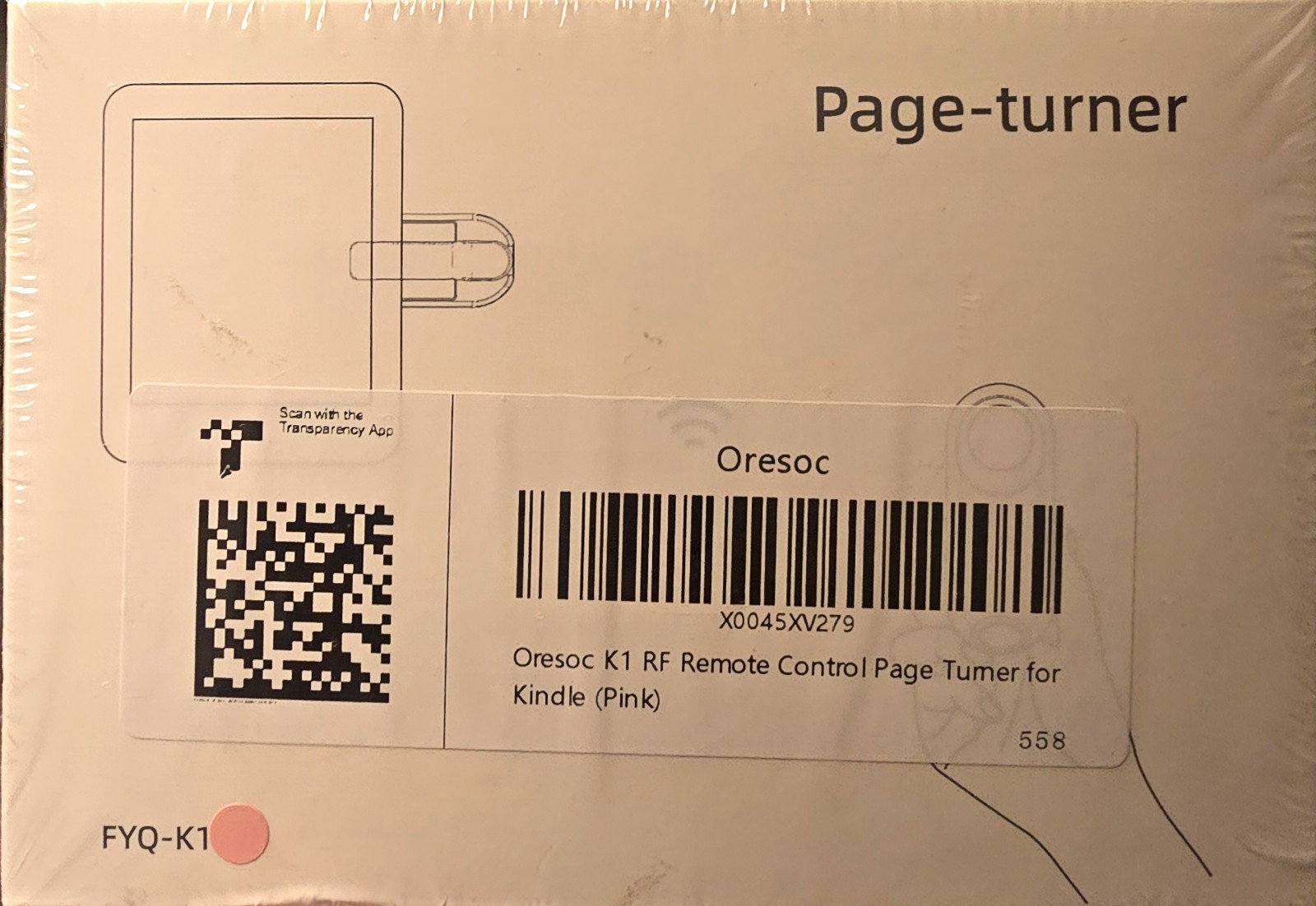 Oresoc K1 RF Control Page Turner For Kindle (PINK)