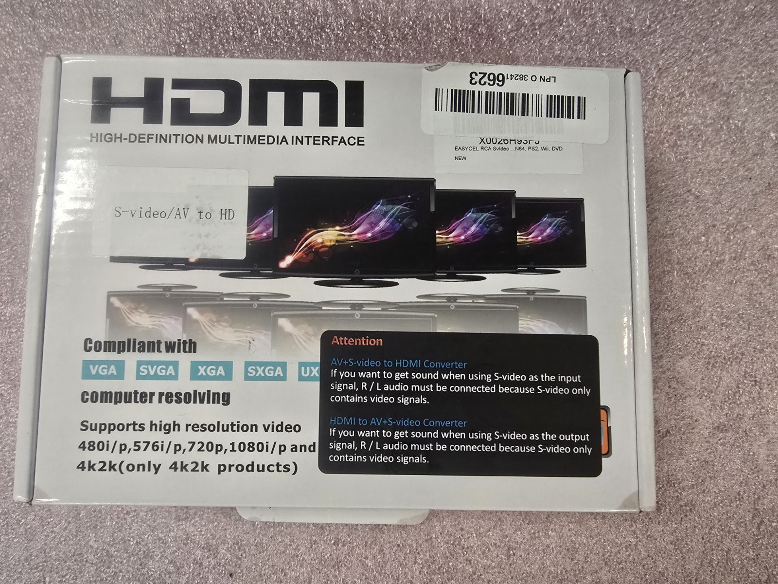 RCA Svideo to HDMI Converter, RCA Composite CVBS AV