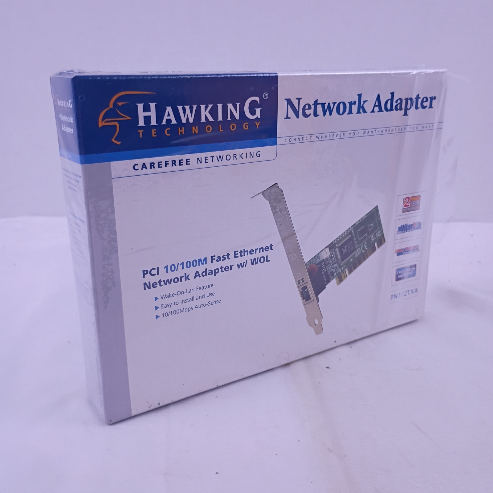 Hawking Technology Network Adapter PN102TXA PCI 10/100M Fast Ethernet w/ WOL NIB