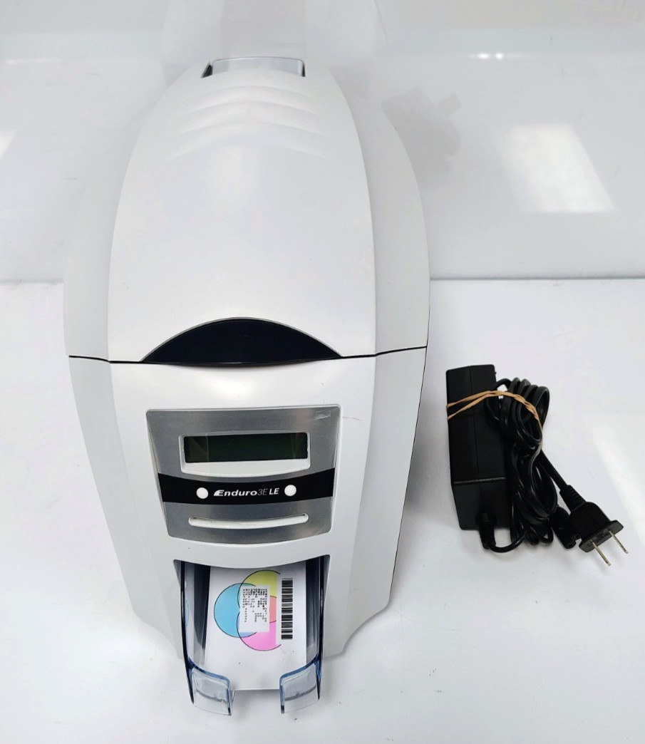 Magicard Enduro 3e LE ID Card Printer W/Power Adapter & Cards - FULLY FUNCTIONAL