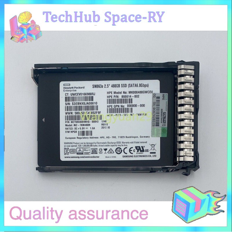 NEW HPE/Samsung 2.5" 480GB SATA 6G G10 Server SSD Replace 875470-B21 875863-001