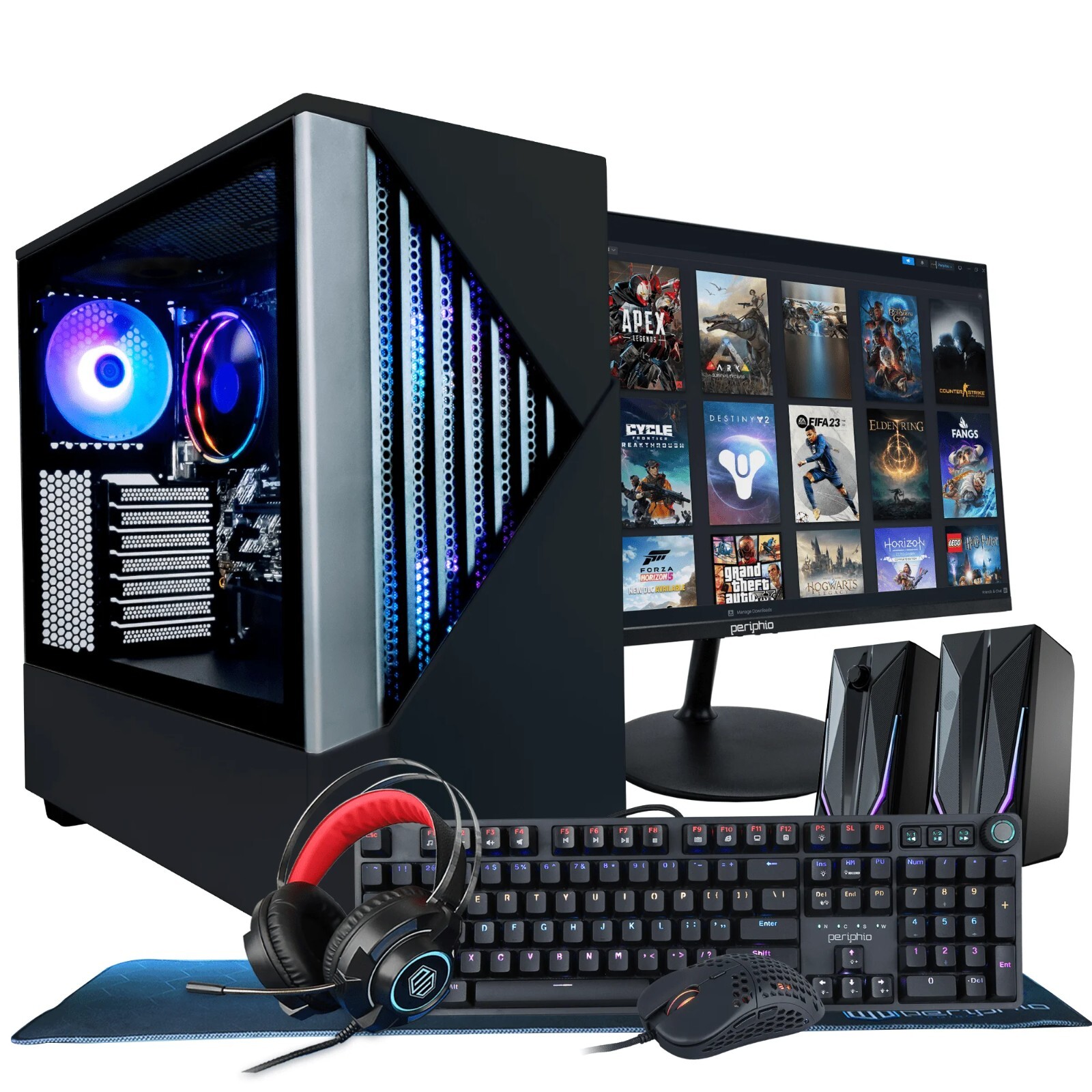 Periphio Reaper Gaming PC Computer - AMD Ryzen 5 5600G | Radeon Vega 7 Graphics