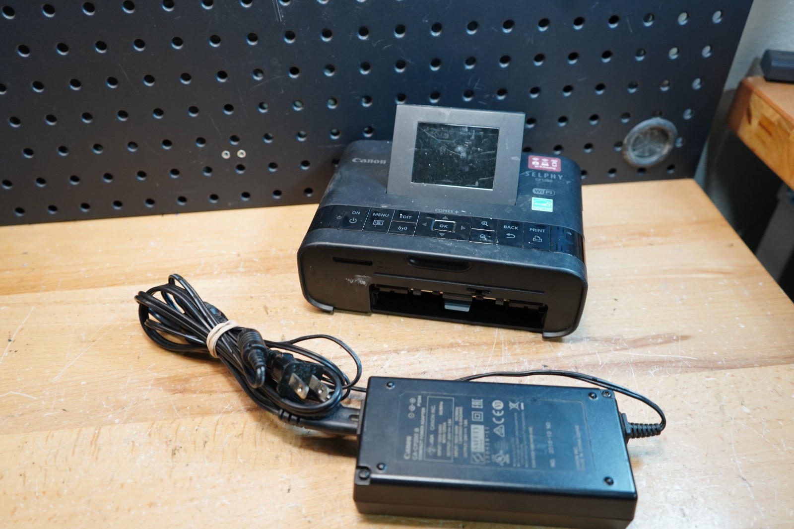(J) Canon SELPHY CP1200 Wireless Compact Photo Printer Black w Power Adapter