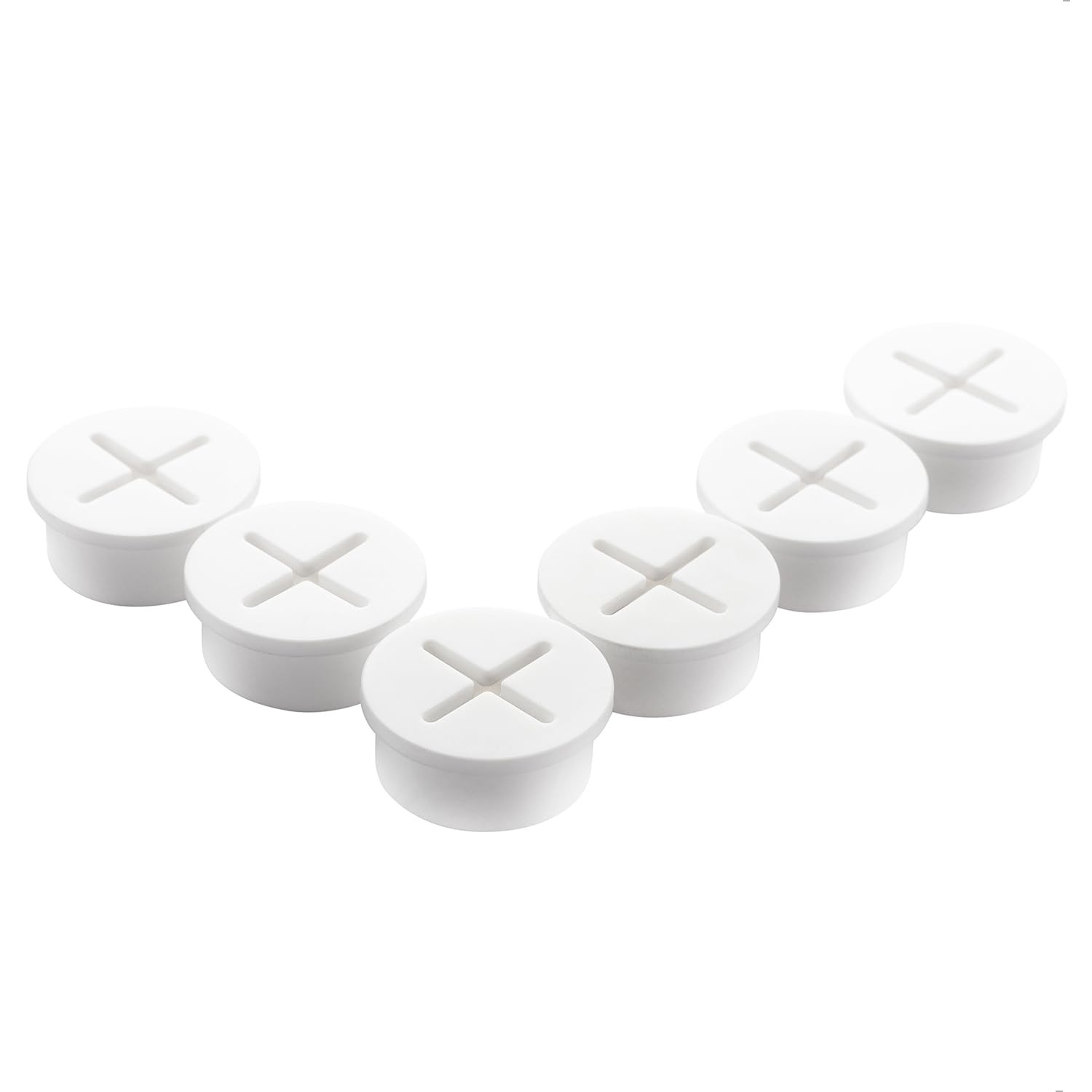 6 PCS Flexible Silicone Cable Cord Grommet 1 Inch White Grommets in Desk, Table,