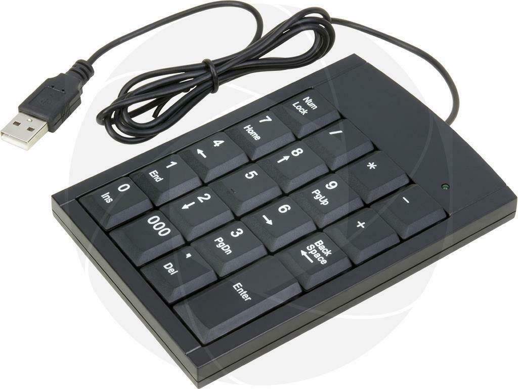 Numeric Keypad Number 17 Keys Pad Keyboard With Retractable USB Cable For Laptop