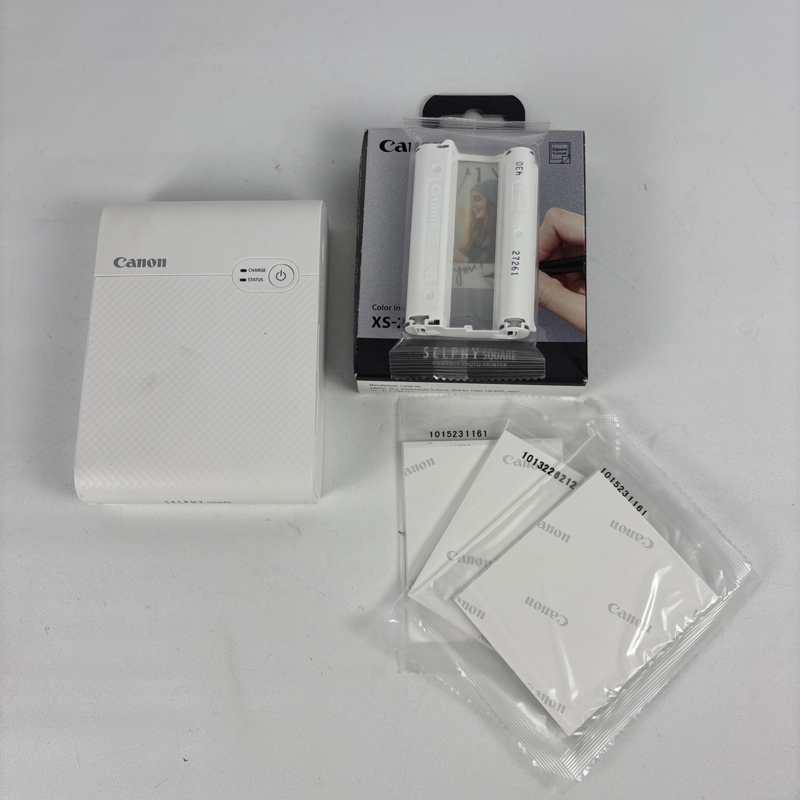 Canon Selphy Square CD1158 Compact Photo Printer, Bundle With New Ink and Paper