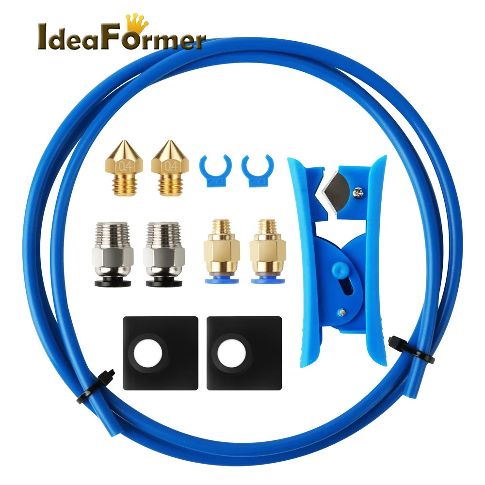 3D Printer Kit 1.75Mm PTFE Tube + Pneumatic Connectors PC4-M6 & PC4-M10 + Cutter