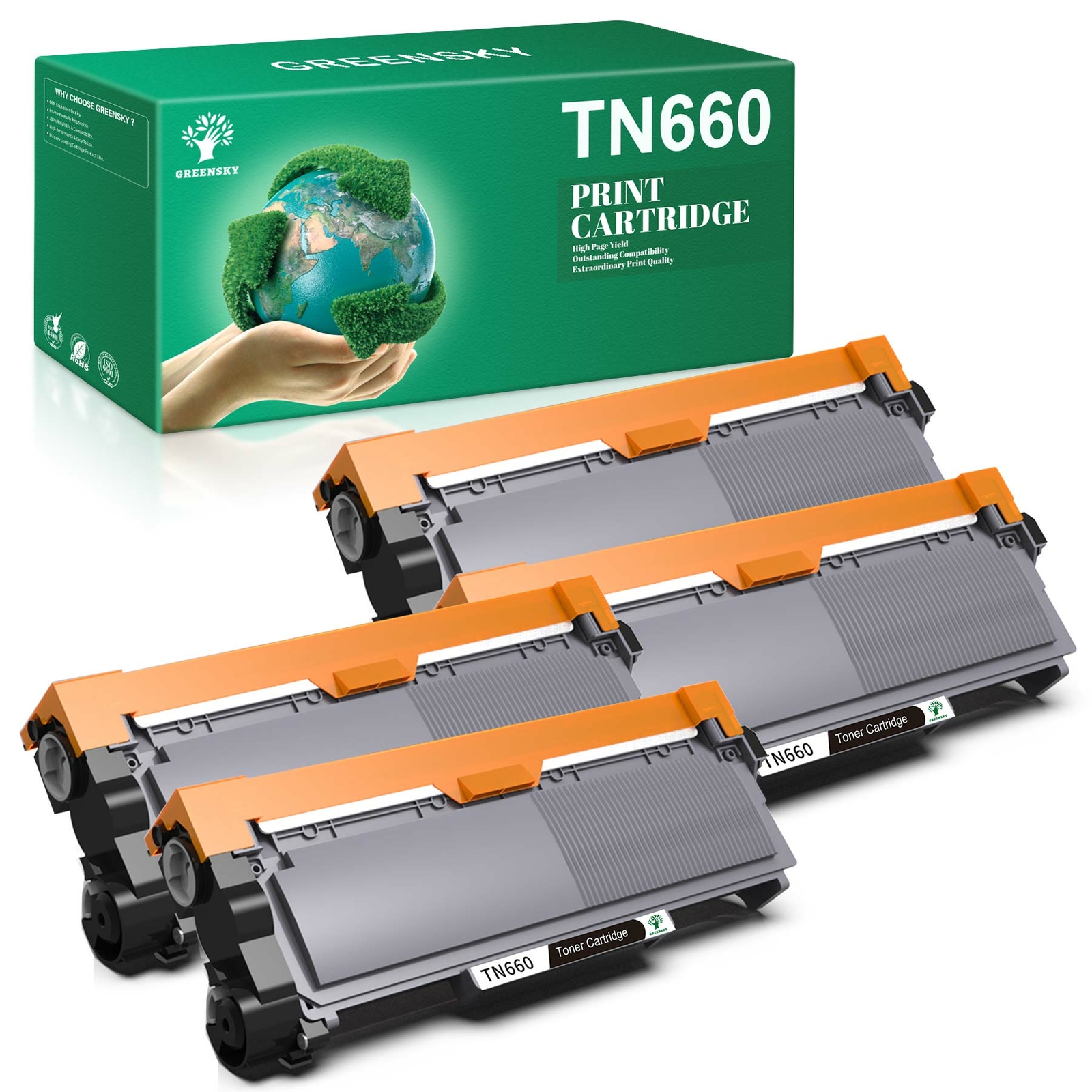 4 Pack TN660 TN630 High Yield Toner For Brother Printer HL-L2320D HL-L2340DW