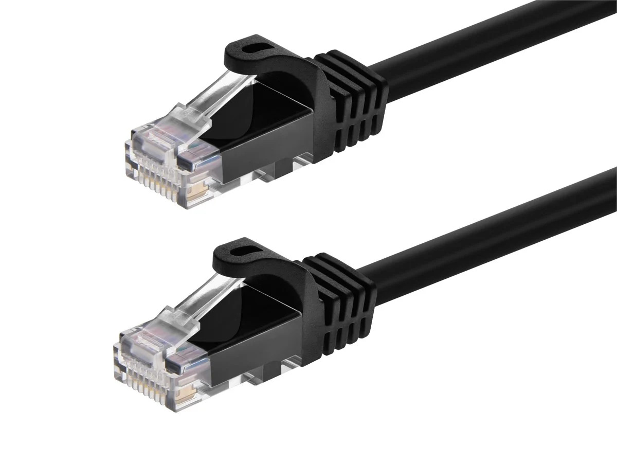 Flexboot Cat5e Ethernet Patch Cable RJ45 Stranded 350Mhz Wire 24AWG 7ft Black
