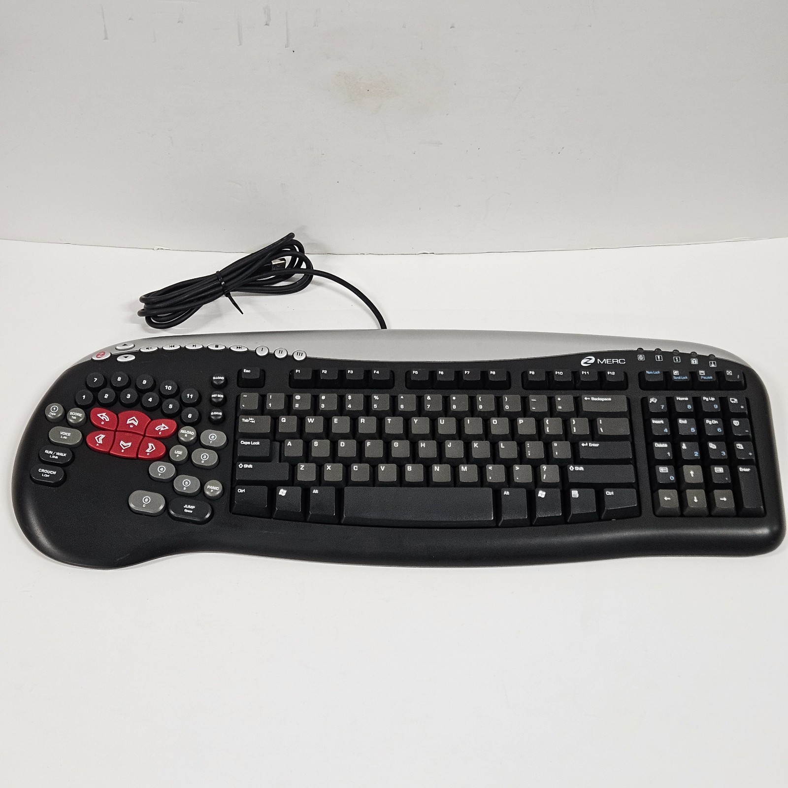 Zboard MERC KU-0453 USB Gaming Keyboard w/ Dedicated Gamepad – Black/Silver