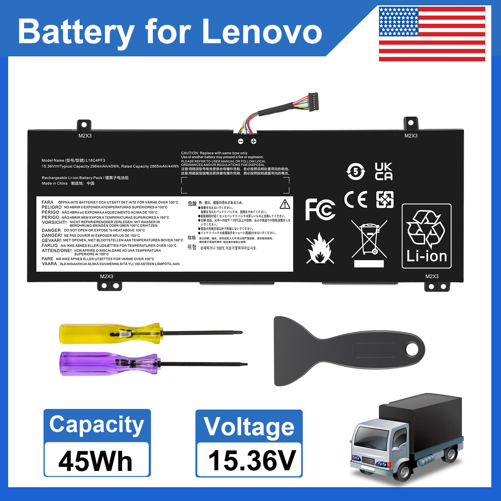 L18C4PF3 Battery for Lenovo IdeaPad Flex-14IML/14IWL C340-14API L18M4PF3 45Wh