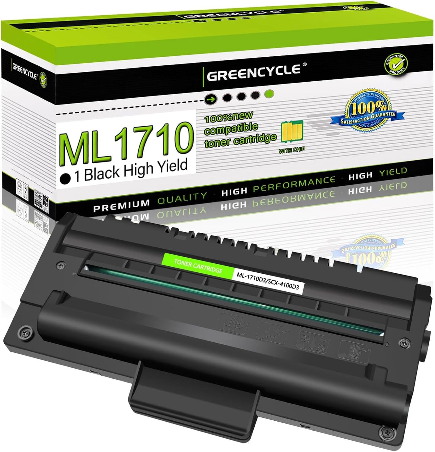 1PK Black ML1710 ML-1710 Toner Cartridge For Samsung SCX-4100 SCX-4016 SCX-4116