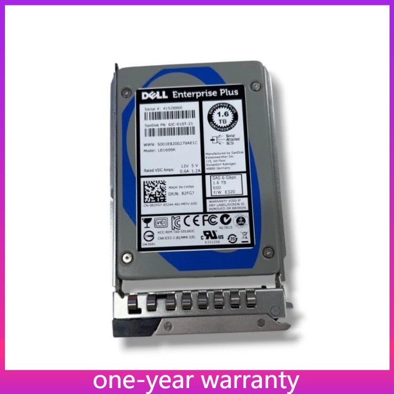 New82FG7 082FG7 DELL Enterprise Plus 1.6TB SAS RI 6G 2.5'' SSD 14/15/16G KIT
