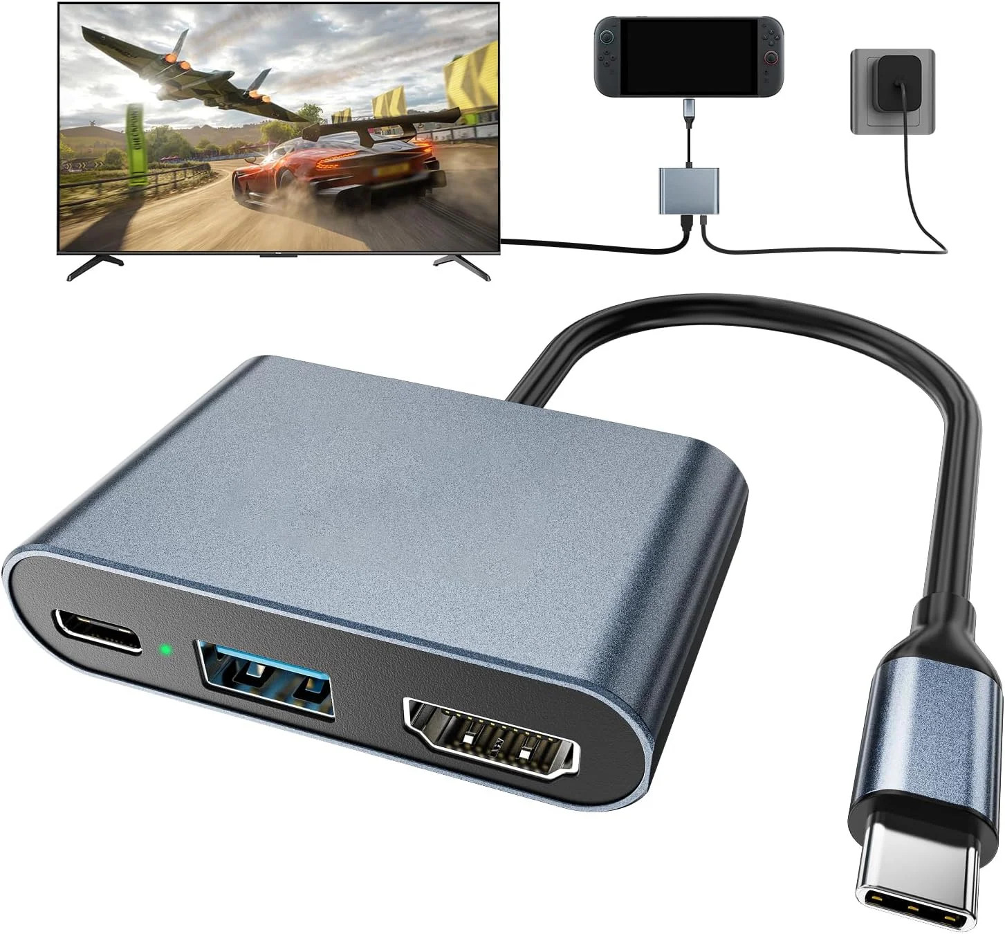 Switch 2 Dock,Portable USB C Docking Station with 4K@60Hz~120Hz HDR/PD Max100W/U