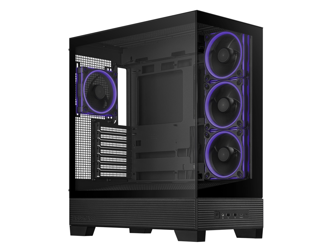 ASUS A31 PLUS Black ATX Case offers a panoramic glass design, supports 360mm