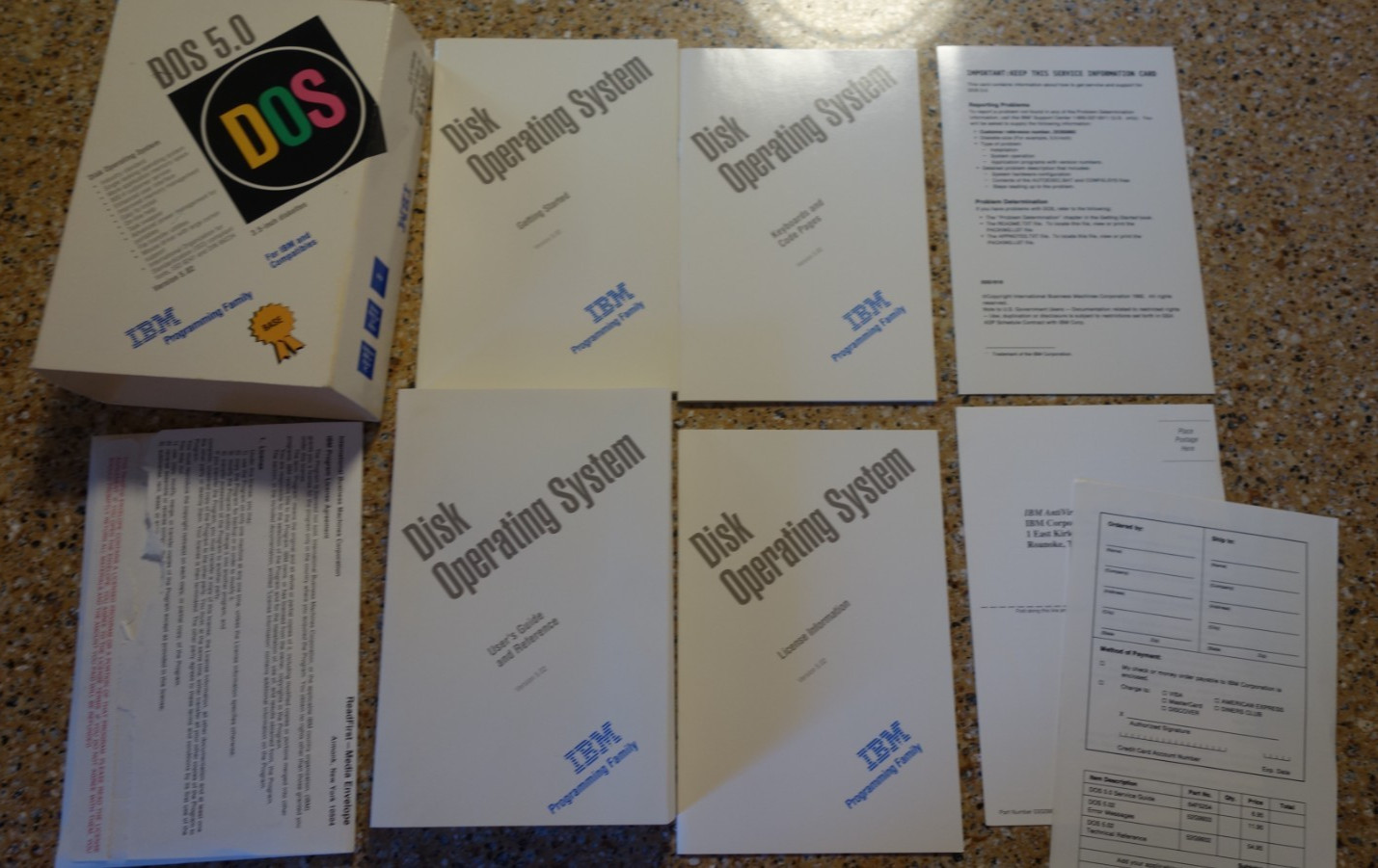 Microsoft MS DOS 5.0 IBM 3.5 inch Diskettes IBM and Compatibles and Manuals