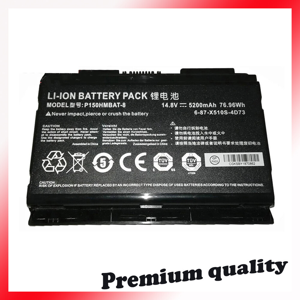 5.2Ah Li-ion Battery for Clevo P150HMBAT-8 P150SM P150HM P150 P151 Sager NP8278