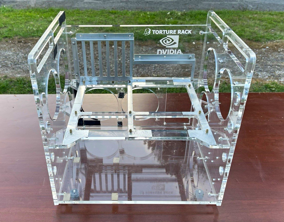 NVIDIA Torture Rack Clear Acrylic Open Frame ATX Computer Case - by: Danger Dan 
