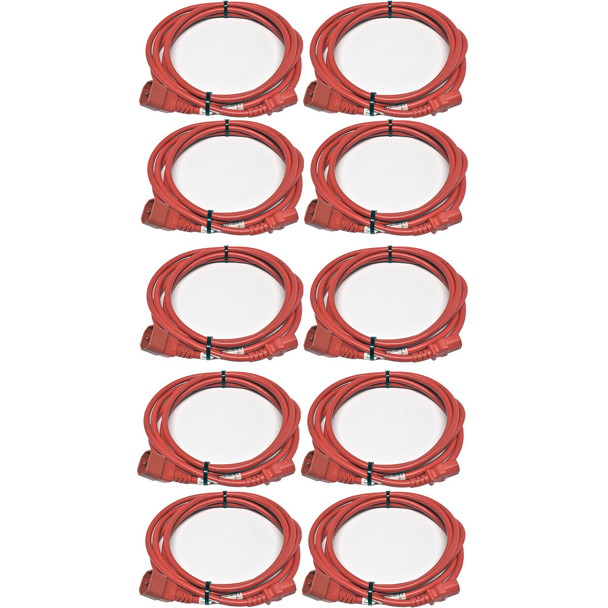 10x Panduit Power Cord C14 C13 Power Lead Red 3m 10A 250V PC14C13RD10-Q