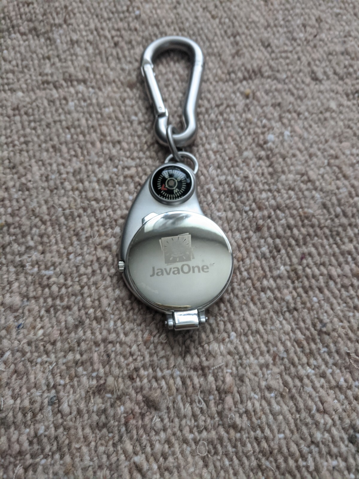 Rare Vintage Sun Microsystems JavaOne Pocket Watch w/ Compass  Key Fob Key Chain