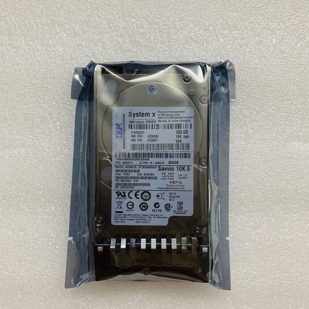 IBM 42D0638 42D0637 42D0641 300 GB 10K RPM 2.5" SAS Hard Drive