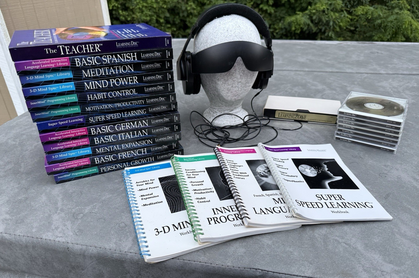 Vintage Lot 1994 Zygon Learning Machine Headset Light Shield CDs Books Works