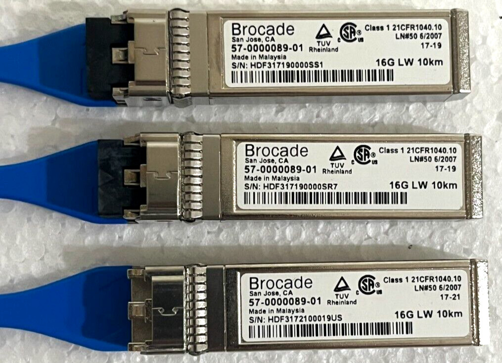 Lot of 16 x Brocade 16Gbps LW SFP Fiber Transceivers 57-0000089-01 16G SR SFP