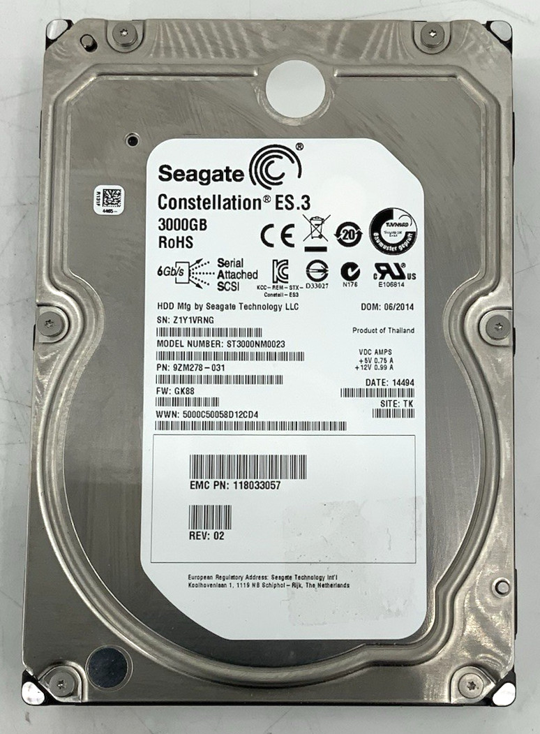 Seagate Constellation ES.3 | 3TB 6Gb/s SAS 3.5" HDD | ST3000NM0023, 9ZM278-031