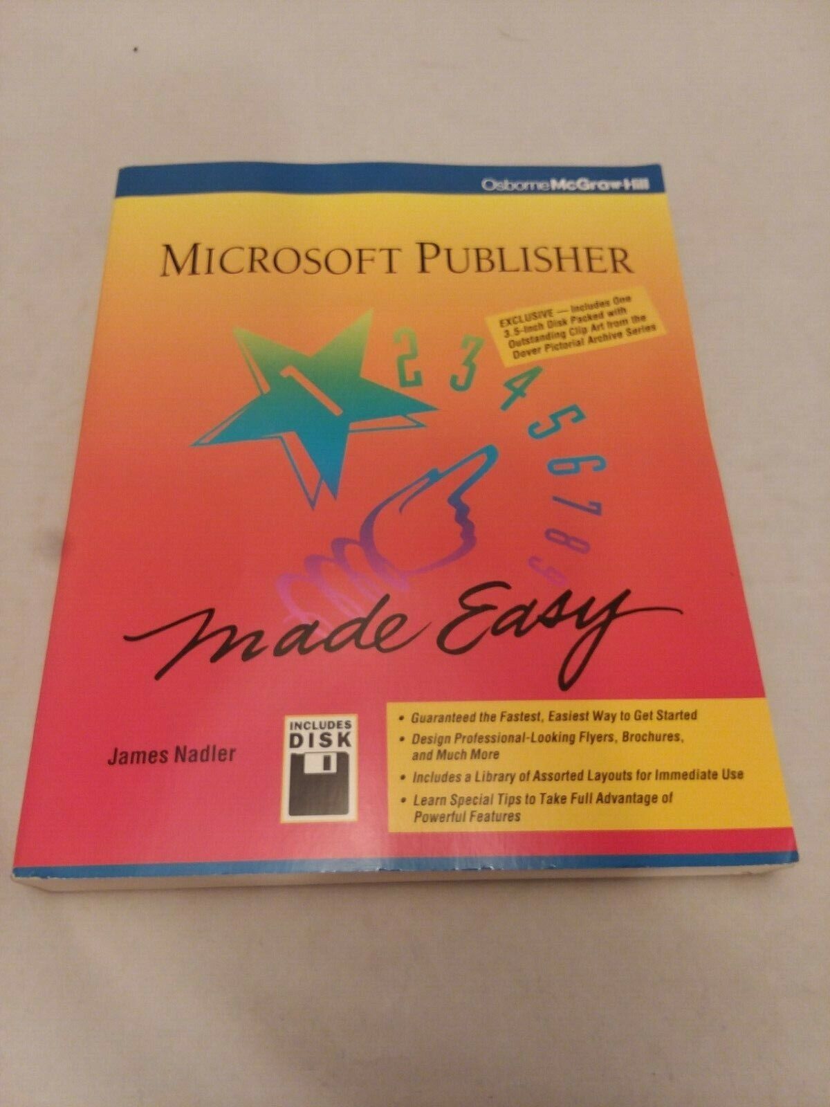 Microsoft Publisher Made Easy 1992 Softcover Book w Disk Vintage Computer Guide