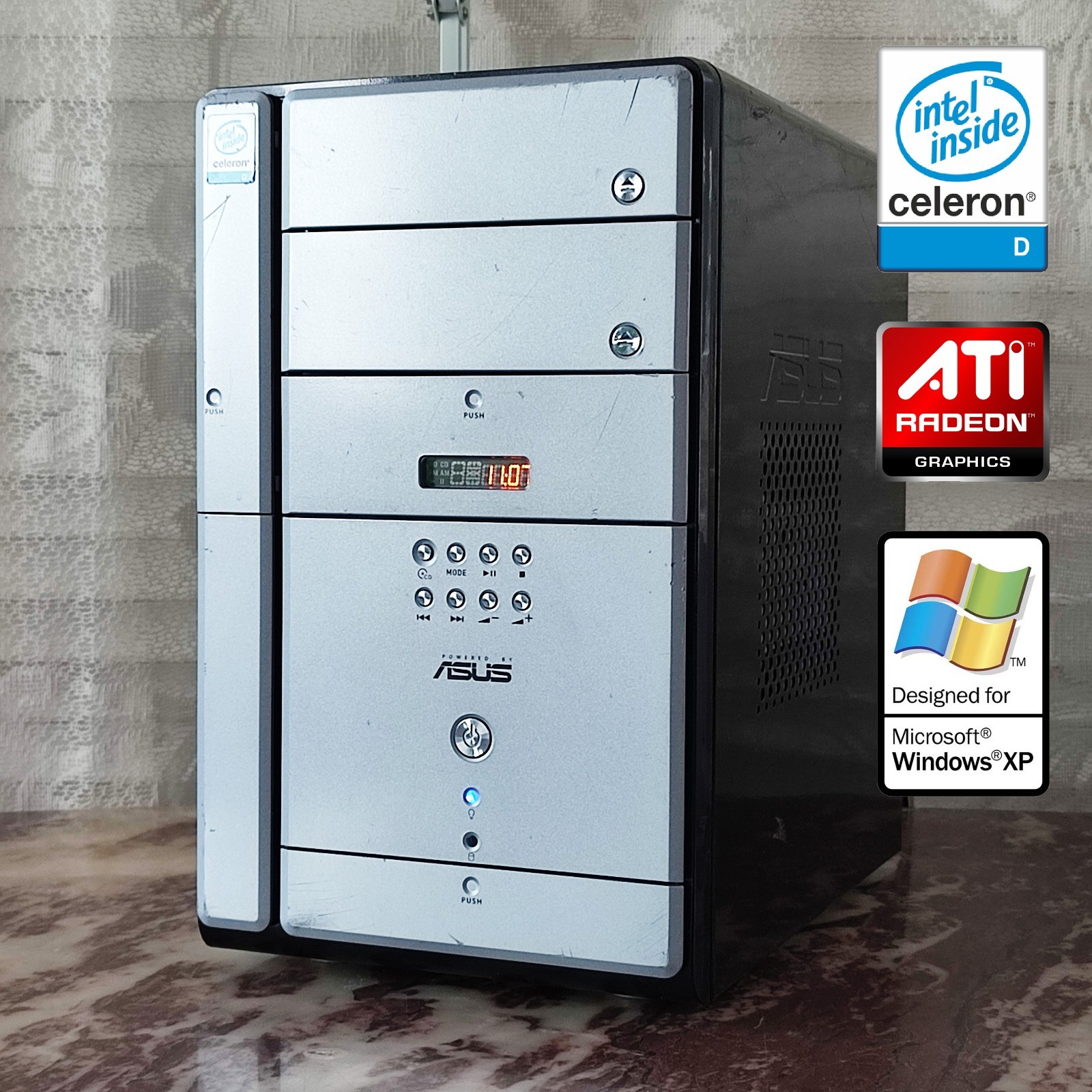 ASUS Terminator T2-R - Celeron D, Ati Radeon, Windows XP Multimedia Mini PC