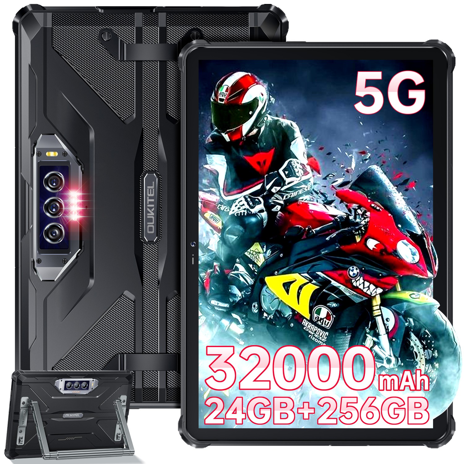 2026 OUKITEL RT7 5G Rugged Tablets 10.1 in FHD+ Tablets 512GB+36GB 32000mAh NFC