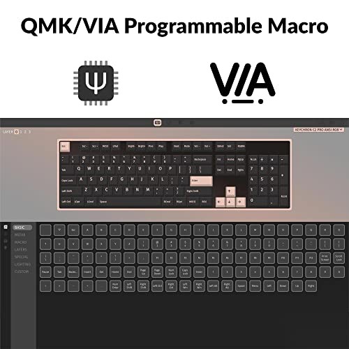 KEYCHRON C2 PRO WIRED QMK/VIA MECHANICAL KEYBOARD FULL SIZE LAYOUT CUSTOM -