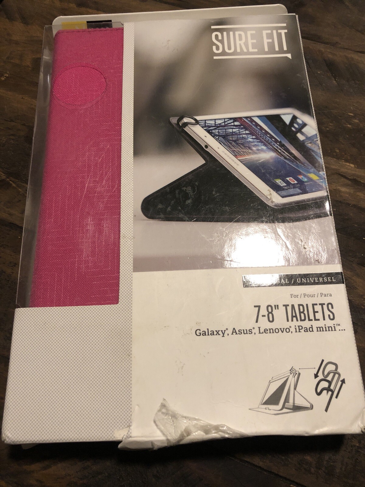 SURE FIT Universal Tablet Folio for 7-8"(Galaxy,Asus,LENOVO,iPAD mini)-Pink