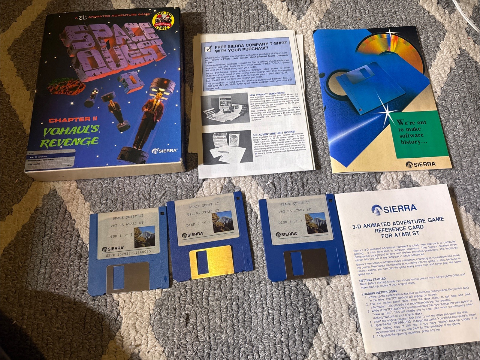 Sierra Space Quest II Vohaul's Revenge Atari ST In Box