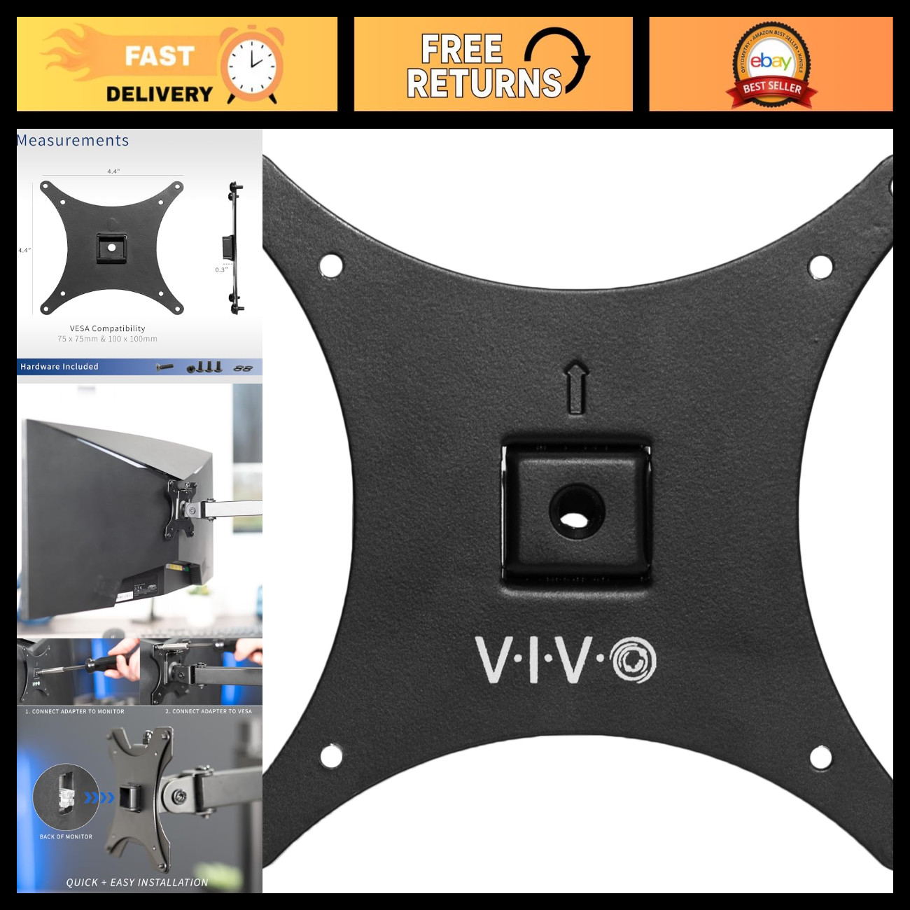 VESA Monitor Adapter for Sceptre Displays - Universal Mounting Solution, MOUNT-S