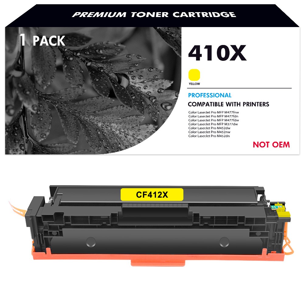 1PK CF412X Yellow Toner Compatible with HP 410X LaserJet Pro MFP M477fnw M452nw